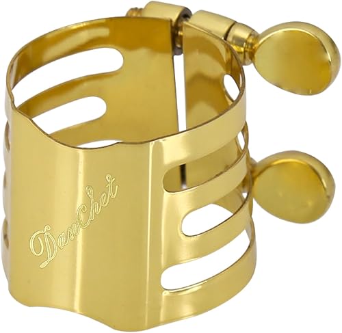 Ligadura de saxofón alto Ligadura de clarinete Tornillos dobles Oro Alto Saxofón Ligadura Sujetador Boquilla Accesorios..