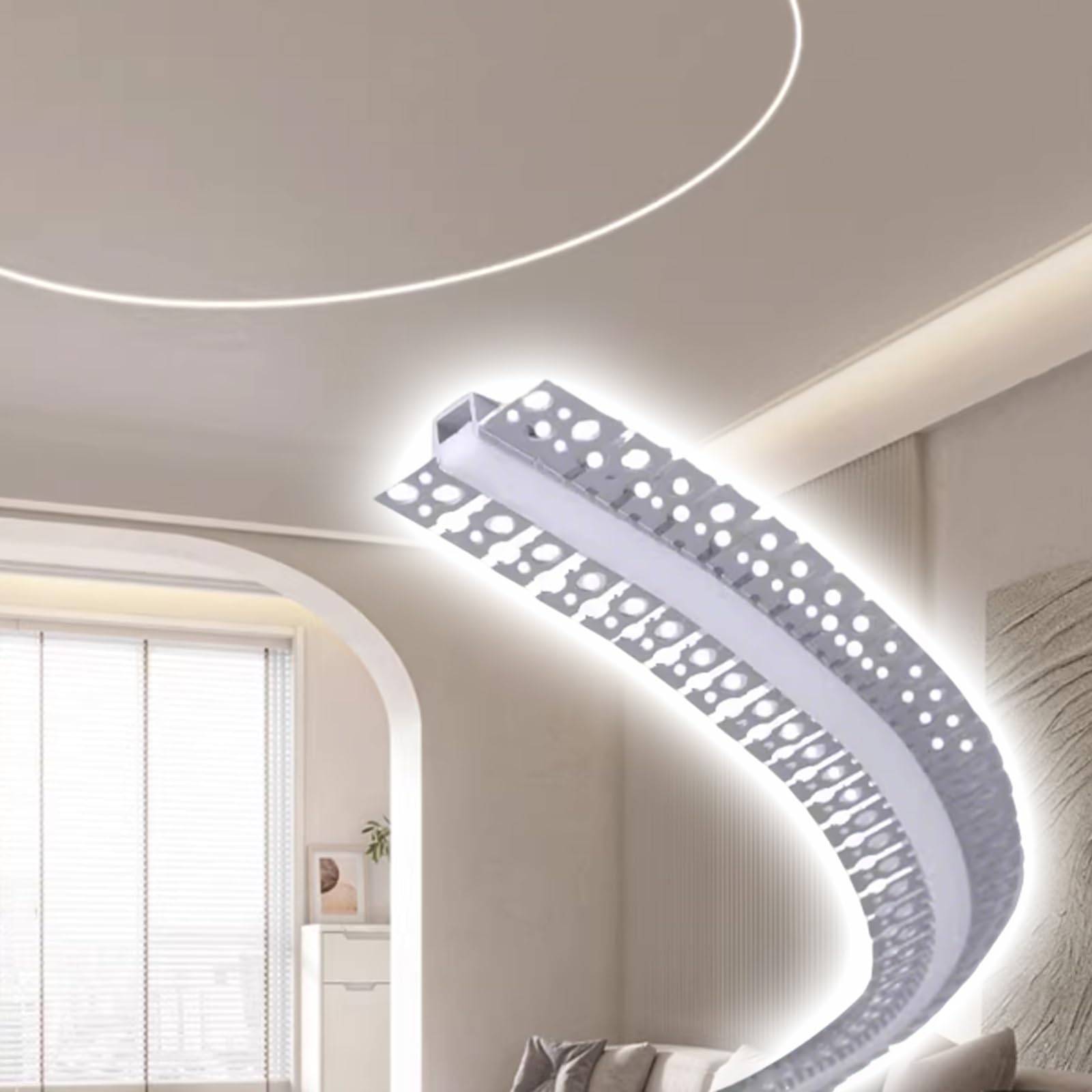 LZMZMQ Bendable LED Aluminum Profile Track, Flush-Mounted Light Trough for Wall/Ceiling/Floors, corridors/cabinets/Accent wall led Trim molding(1pieces,1m/3.3ft/39.4in)