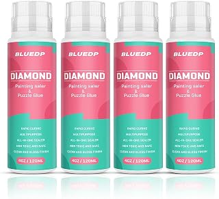 4 Pcs Updated Diamond Painting Sealer 16.2 OZ Diamond Painting Art Glue Permanent Hold & Shine Effect Sealer Diamond Painting Puzzles