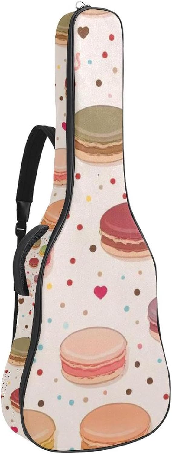 Colorful Desserts Guitar Bag 40 41 42 In 2 Pockets Guitar Case Waterproof Guitar Case Resistent Oxford Cloth 0.4 In Extra Thick Sponge Padded for Acoustic Guitar