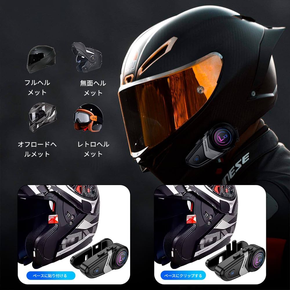 Amazon.co.jp: GoodRider LX3 バイクヘルメット用イヤホン、40mmの Amazon.co.jp: GoodRider LX3 バイクヘルメット用イヤホン、40mmの