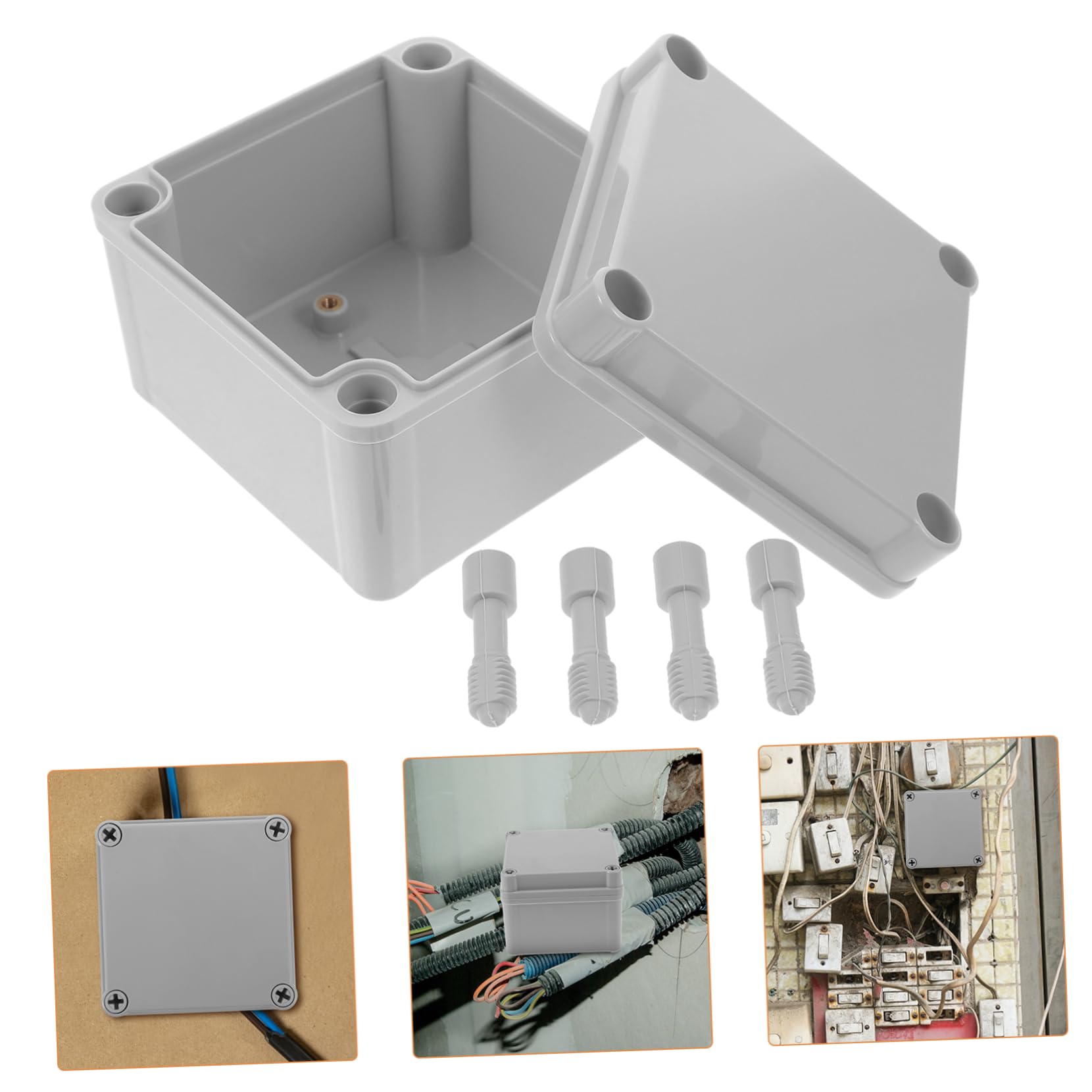 4pièces Boîte De Jonction Électrique Étanche Plastique Pour Intérieur Et Extérieur Idéale Pour Éclairage Et Des Câbles