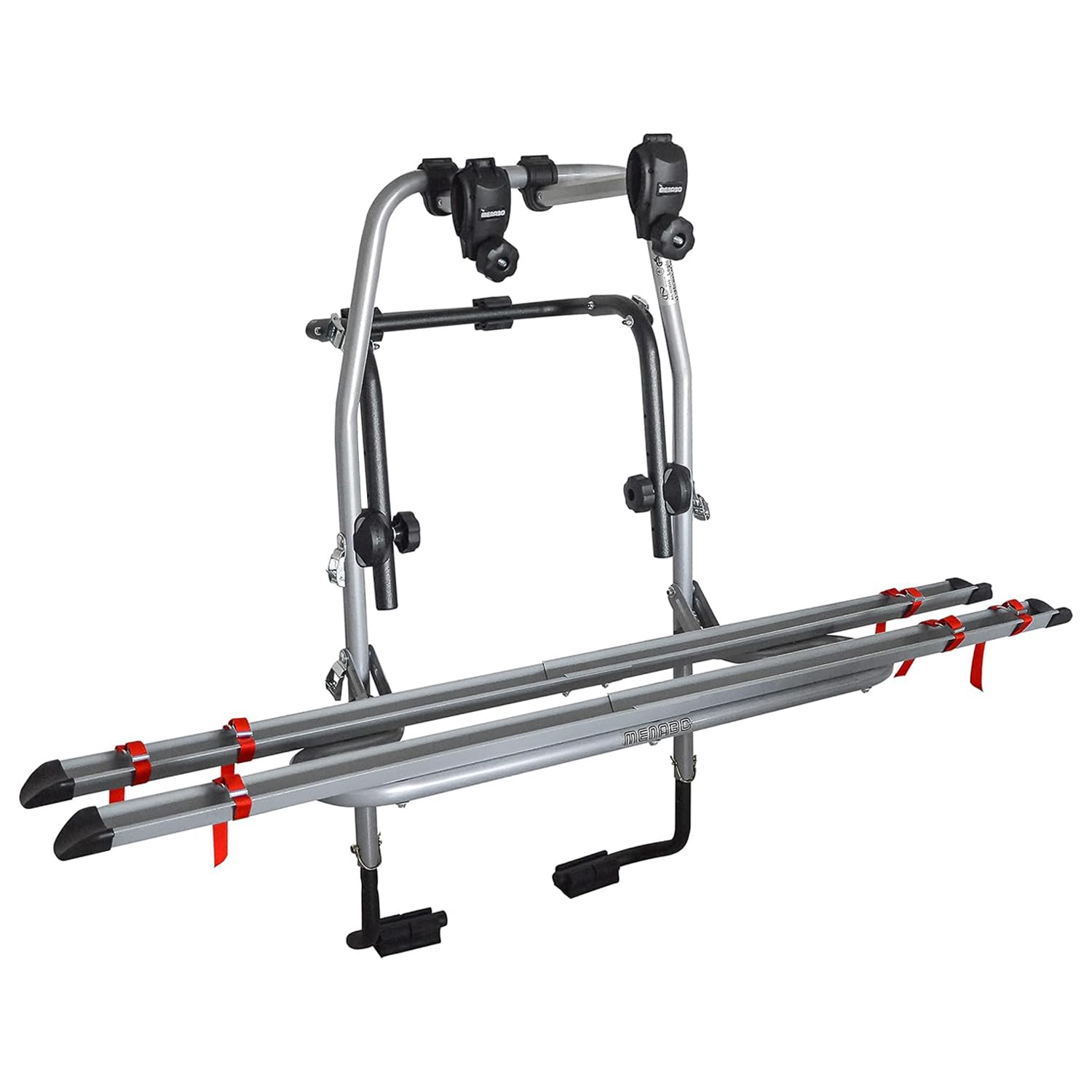 Portabici posteriore per auto da 2 bike Menabò modello STEELBIKE 2 in acciaio per FIAT Panda II (169) 5P. dal 2003 al 2012