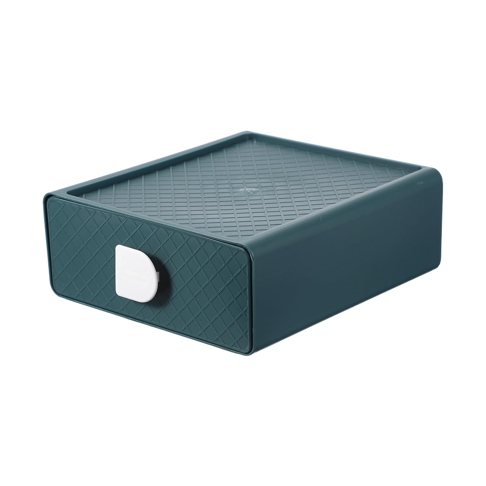 QUARKZMAN Cassetti Impilabili Per Scrivania, Organizzatore Da Scrivania In Plastica Con Cassetti Scatola Di Archiviazione Per Casa Ufficio Cancelleria Bagno Trucco, Blu Singolo Strato