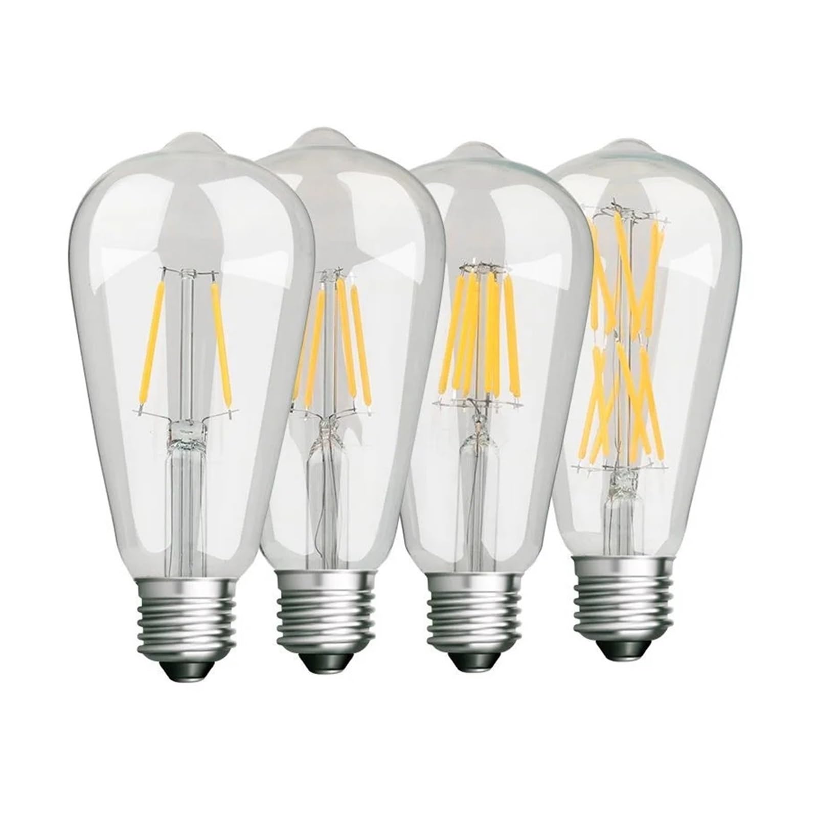 6 sztuk LED ST64 2W 4W 6W 8W DC 220V 110V możliwość przyciemniania złota żarówka z żarnikiem E27 B22 światło Vintage lampa edisona retro złoty wygląd szkła (Size : Warm white, Material : YES_8W 220V