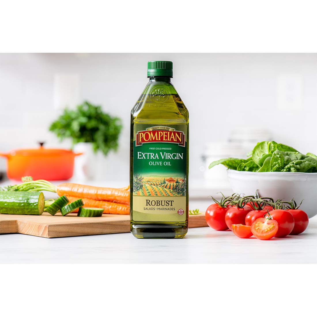 Pompeian Robust Extra Virgin Olive Oil, First Cold Pressed, FullBodied