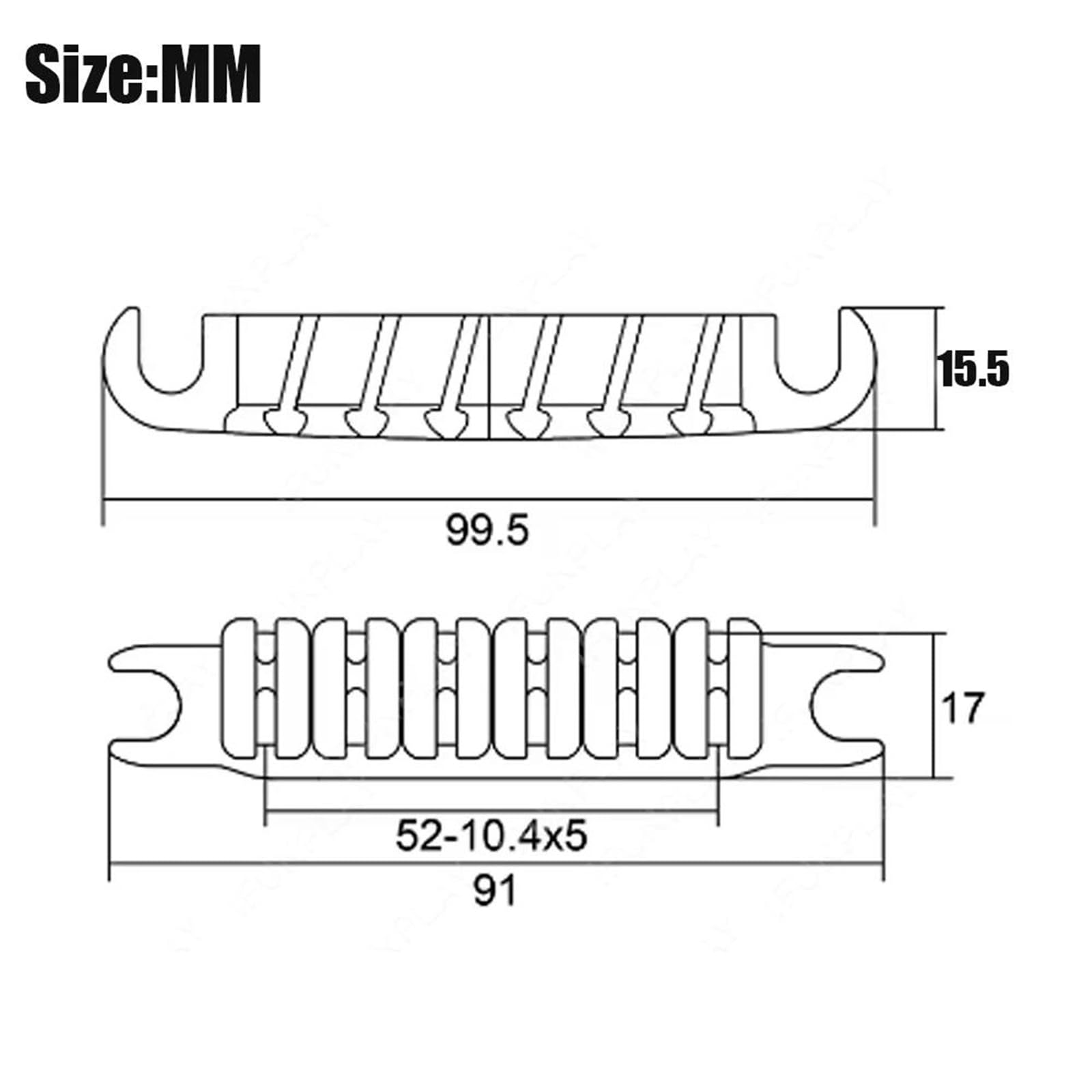 Standard Mostek Gitarowy Mostek I Końcówka Do Struny Gitarowej Lp Space 52MM Wiszące Indywidualne Części Zamienne Siodełka(Chrome)