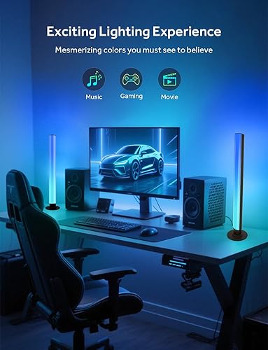 Miniatura 4 de ELOUYCKE Barras de luz LED inteligentes barra de luz RGB de 16 millones de colores con modos de escena y modos de música barra de luz inteligente