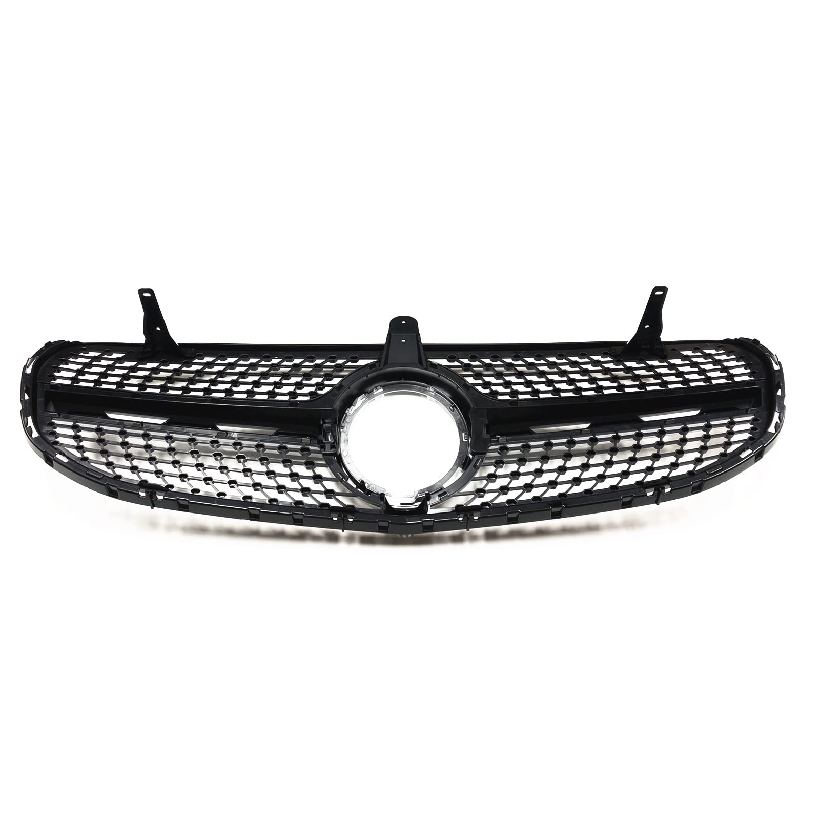 CHEVVY Griglia Anteriore Griglia Silver Diamond Style Griglia Superiore in Rete per Auto per Benz Classe GLC W253/X253 2020-2021 GLC250 GLC300 GLC350 Accessori
