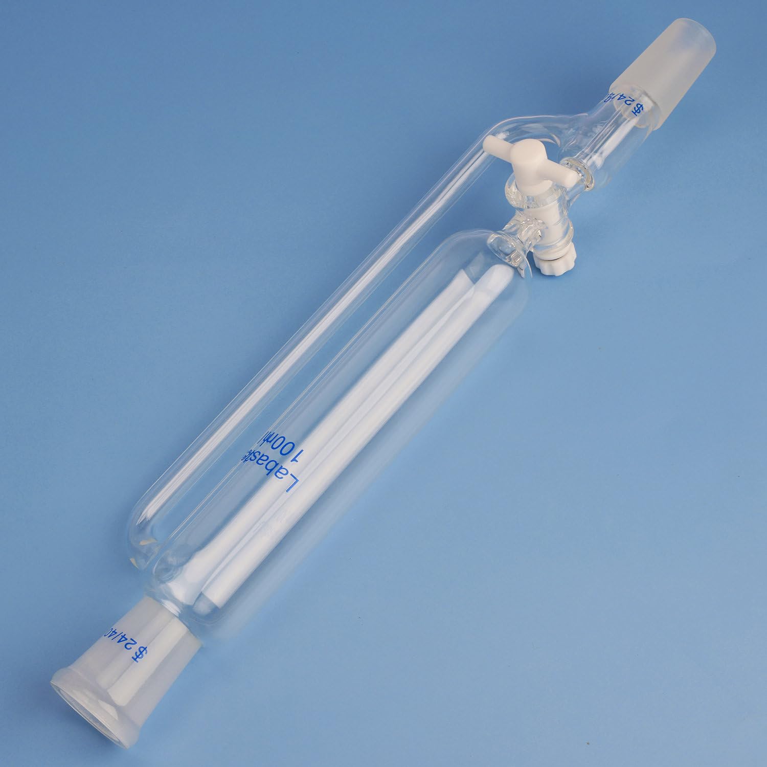 Labasics Wyrównywanie Ciśnienia Lejek, Borokrzemowe Szkła Lejek 24/40 Wspólne, ze PTFE Stopcock do Laboratorium, 100 ml