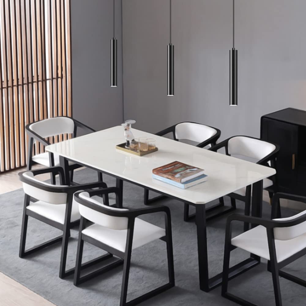 Vecys 1 Pieza Moderna Negra Lámpara Colgante Cilíndrica con 3W COB Patch LED Luz Iluminación Colgante de Tubo Largo φ4*30.5CM Para Interior Isla de Cocina Comedor Tienda Bar Mostrador