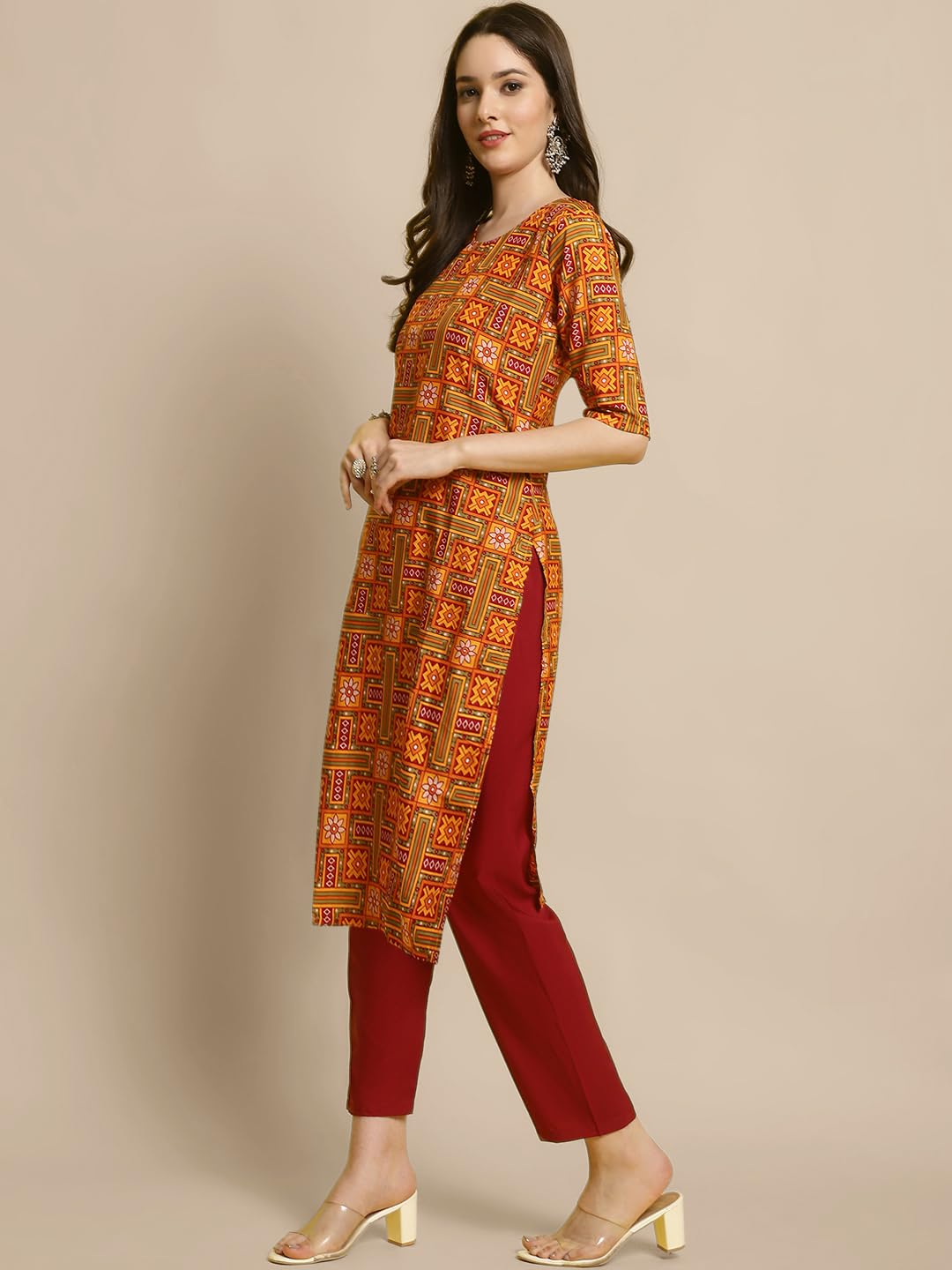 Tee Projekt Crepe Kurti & Pant Set For Women Ll Pack Of 2 Kurta Set Ll Traditional Kurta Set