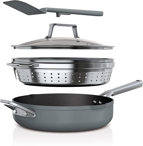 Miniatura 8 de Ninja Foodi PossiblePan 9 en 1 CW102WHUK Tecnología ZEROSTICK, vaporizador y espátula integrados, antiadherente, compatible con inducción, apto para