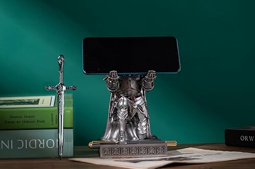 Miniatura 10 de King's Guard Leader Cloak Warrior Knight - Soporte para teléfono celular, estatua de caballero adorno, pisapapeles con un abridor de letras de