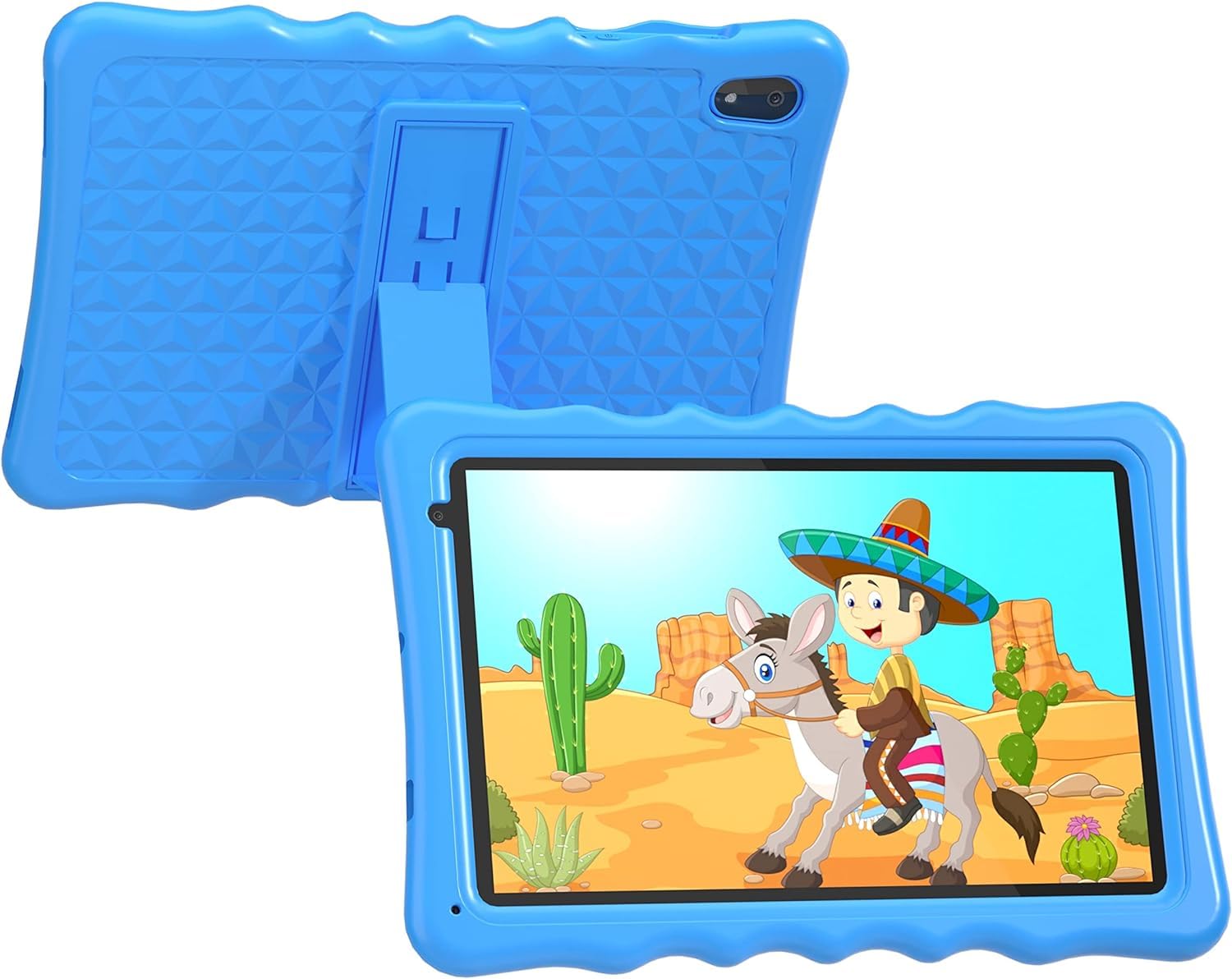Tablet dla dzieci, tablety dla małych dzieci z odpornym na wstrząsy etui ochronnym, kontrola rodzicielska, podwójny aparat, Bluetooth, WiFi, 10,1-calowy tablet z systemem Android 13 dla dzieci