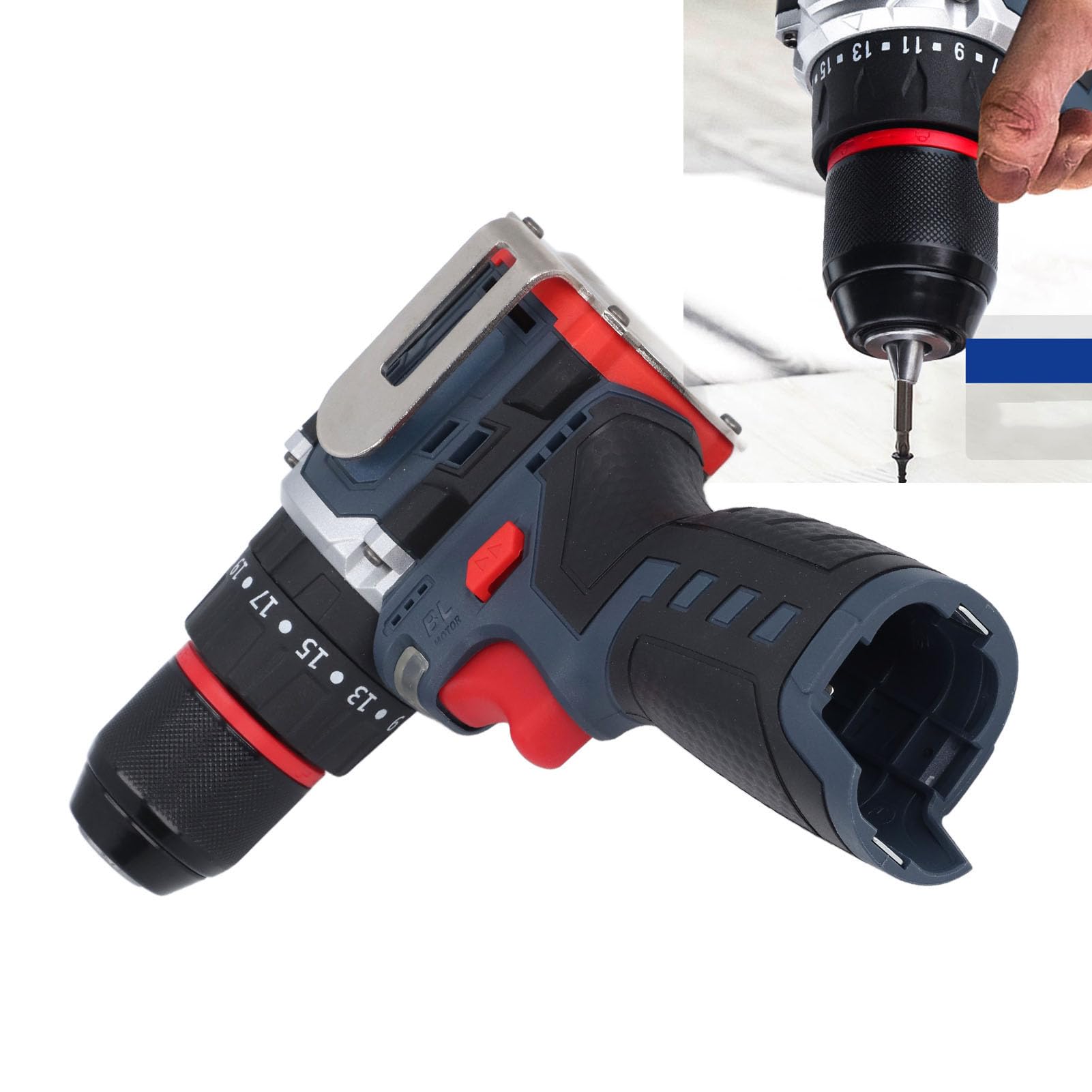 Utensile Nudo per Trapano a Percussione, Avvitatore Senza Spazzole con Torsione 80NM per Legno, Metallo e Ceramica, Design Compatto per Lavori Domestici e Fai da Te