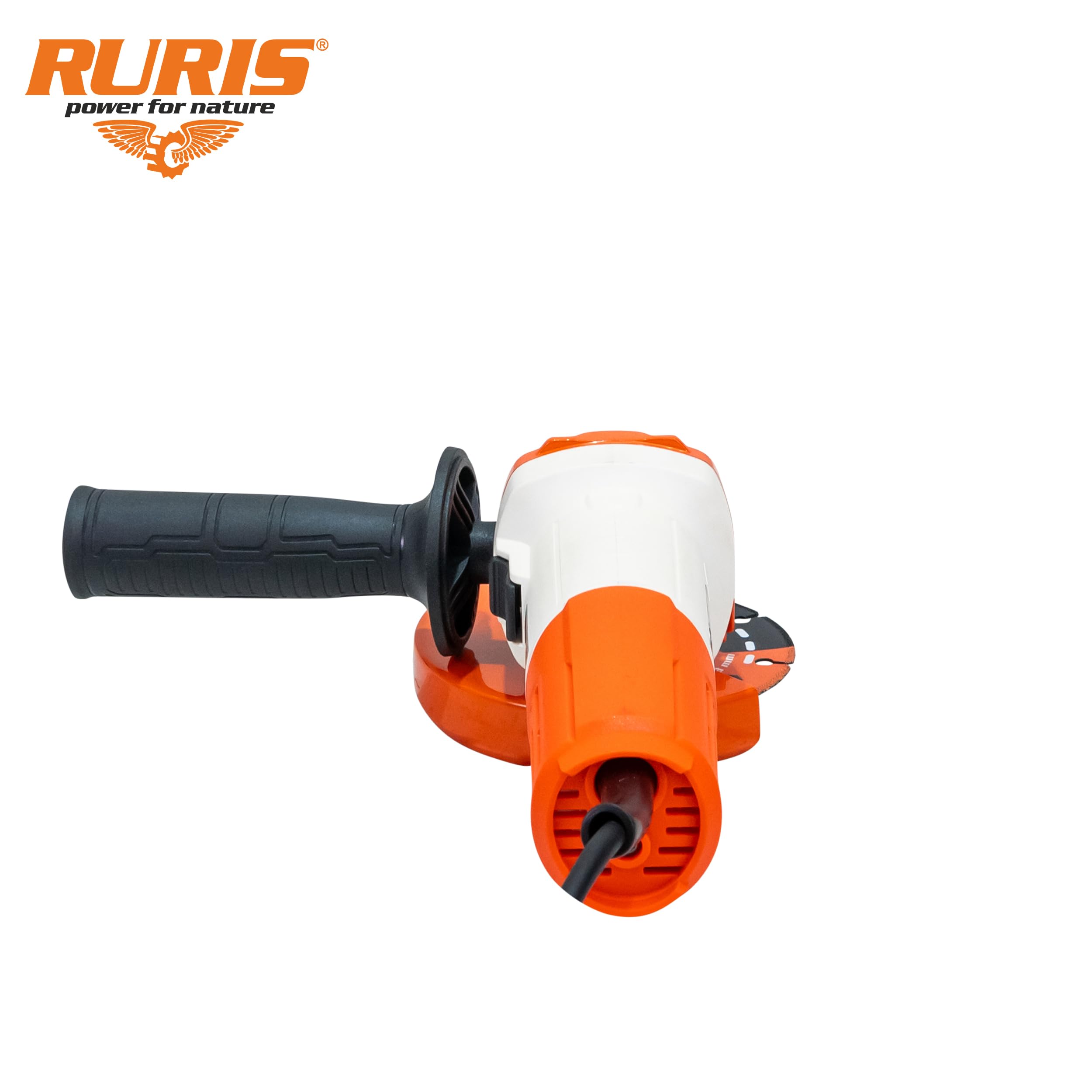 RURIS - Smerigliatrice angolare elettrica RA750, 750 W, disco 115 mm, 11000 rpm, sistema Power Off, impugnatura morbida grip, protezione regolabile, taglio, levigatura e lucidatura, 220 V