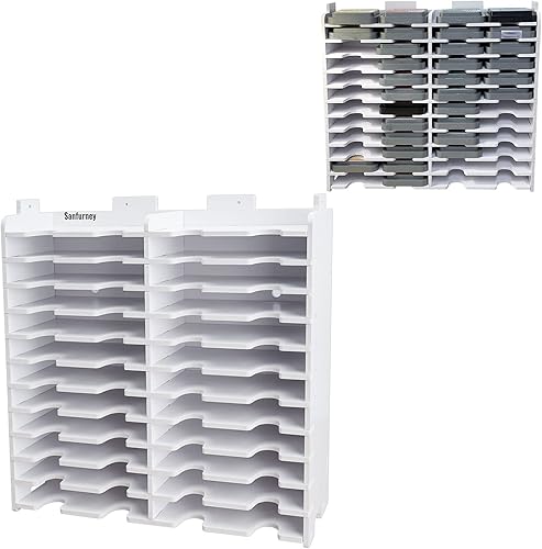 Sanfurney Soporte de almacenamiento de 24 ranuras para almohadilla de tinta y almohadilla de sellos, estante organizador para almohadillas de tinta