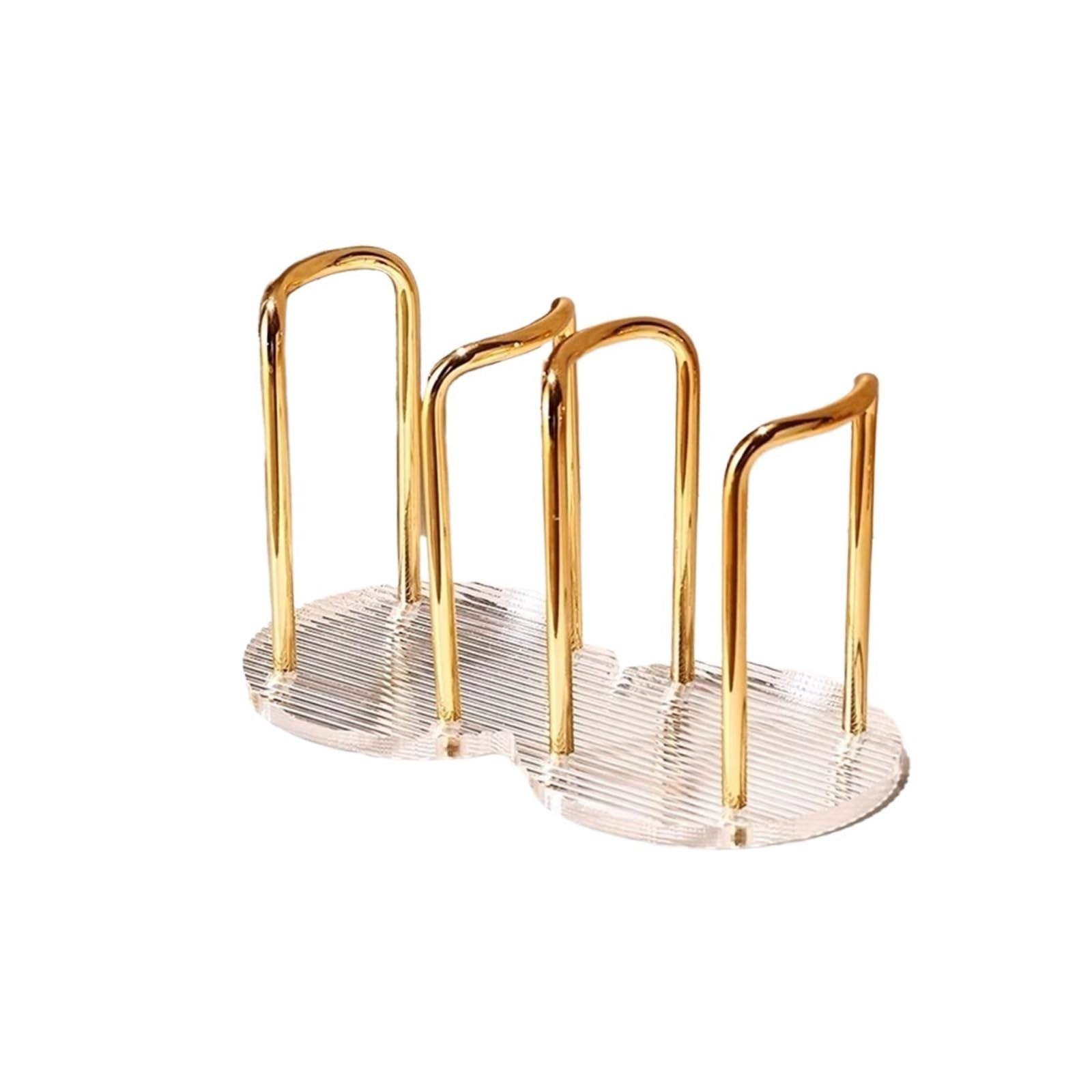 Yonmledo Gold-Double Cup Mug Stand Cup Storage Holder Luxury Water Tea Cups Dispenser Rack Shelf With Longer Stick Mug Display Stand Home Organizer(Gold-Double Cup)