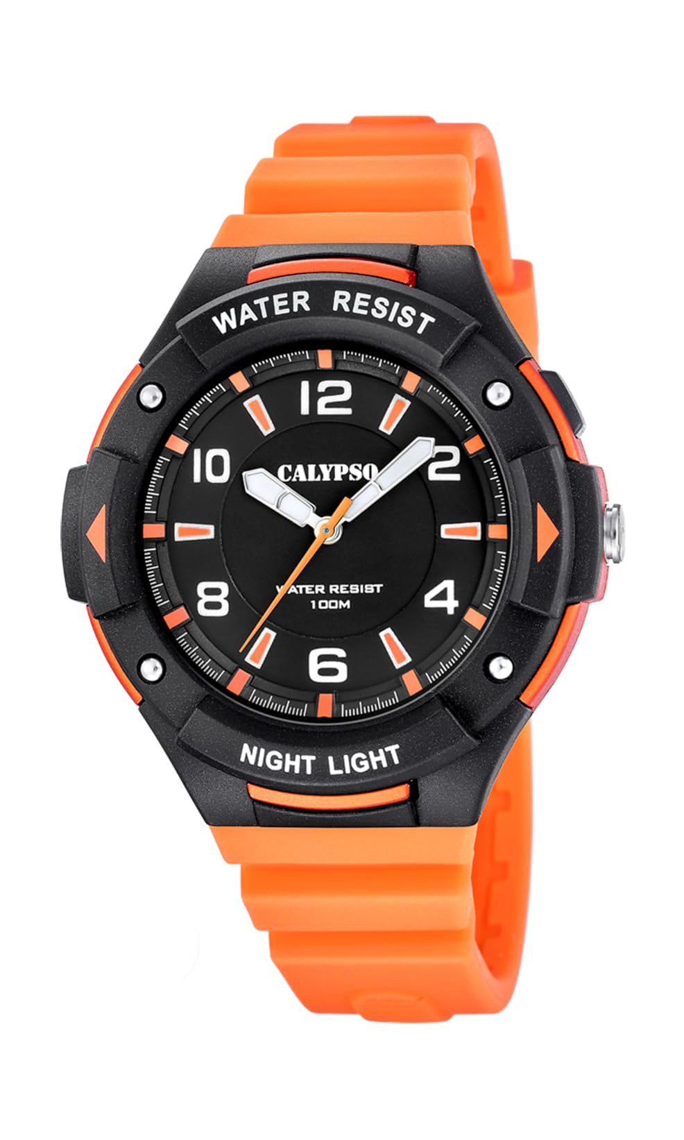 Calypso Orologio Uomo Analogico in Gomma Arancione | Orologio al Quarzo, Vetro ad Alta Resistenza, Impermeabile 10 ATM, K5883/2, Street Style
