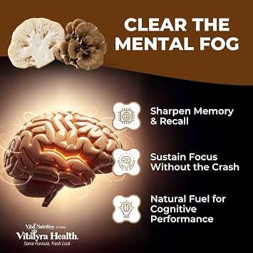 Vital 10-in-1 Mushroom Supplement Complex, Lion's Mane, Cordyceps & Reishi