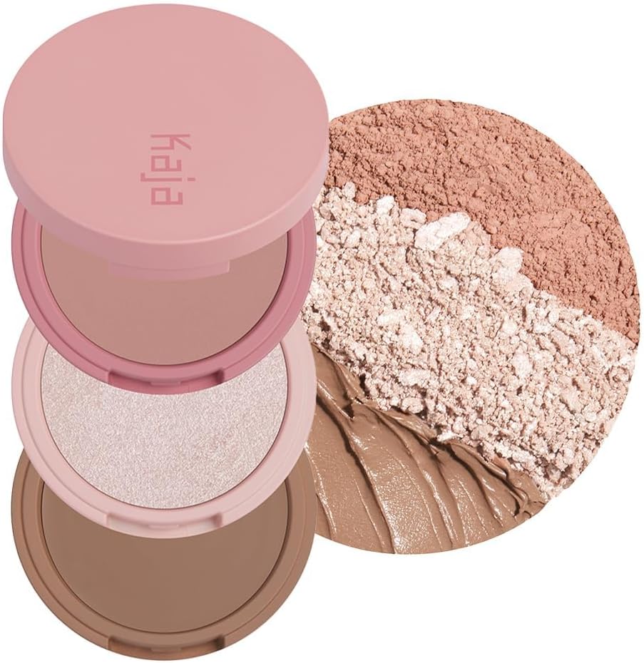Kaja 3-in-1 Blendable Sculpting Trio - Play Bento | with Mango Seed Butter, Cream Bronzer, Powder Blush, and Highlighter, 00 Sugar Cookie