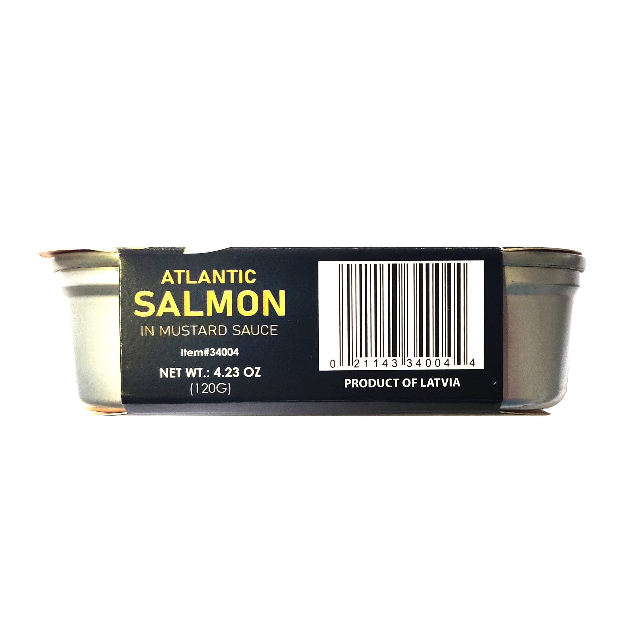 Baltic Gold Atlantic Salmon Fillets - 4.23 oz (120g) - Product of Latvia (In Mustard Sauce, 3 Pack)