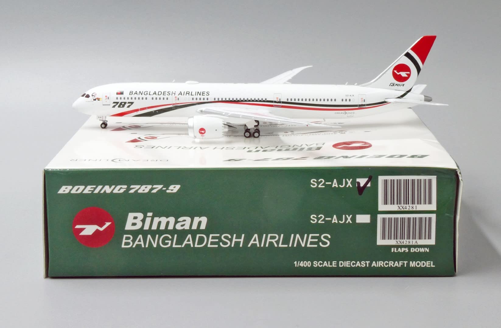 XX4281 Boeing 787-9 Biman Bangladesh Airlines S2-AJX Scale 1/400