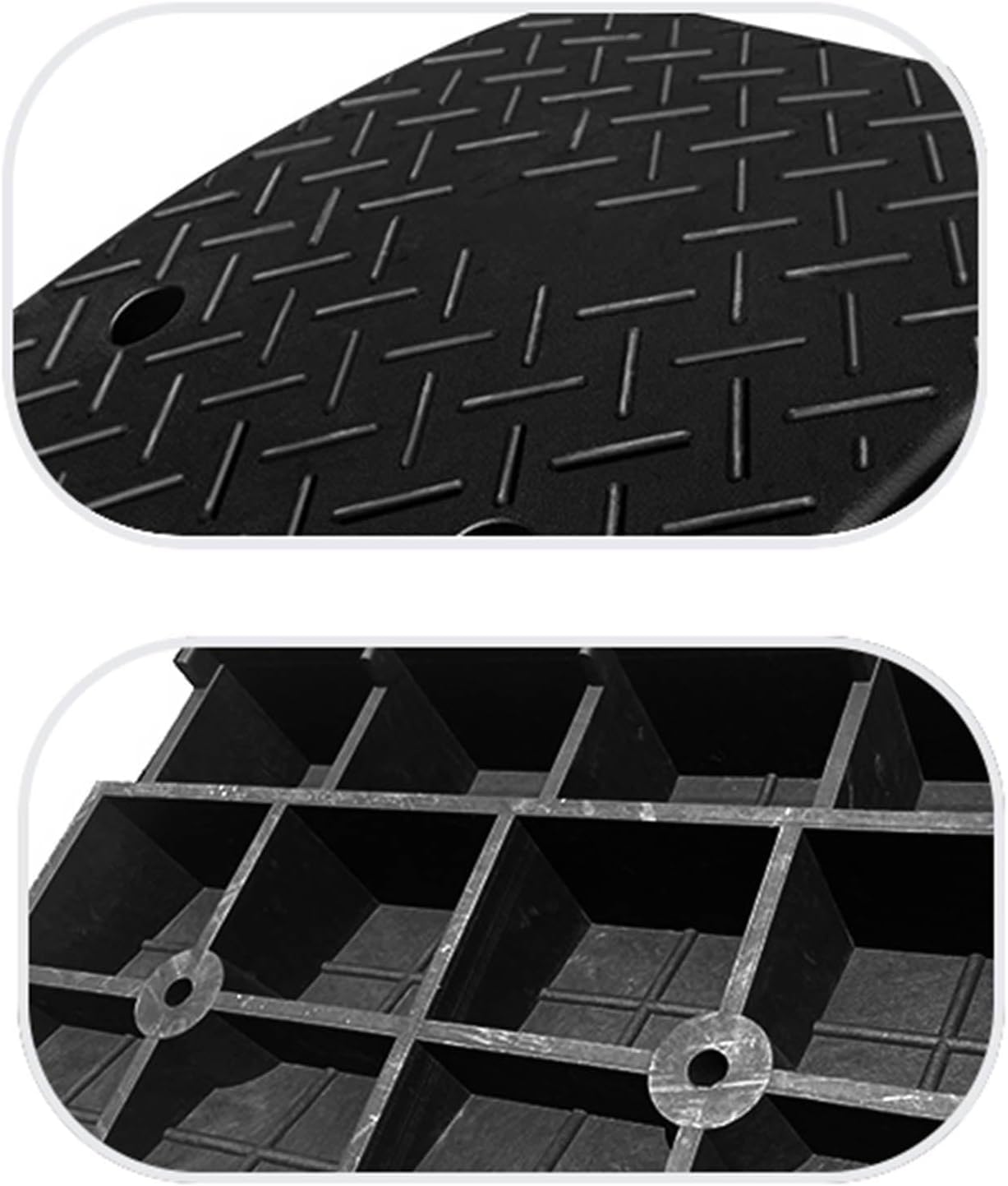 Schody rampowe Przenośne rampy krawężnikowe Plastikowe rampy krawężnikowe do podjazdów, ramp załadunkowych, chodników i samochodów(98x22x7cm)