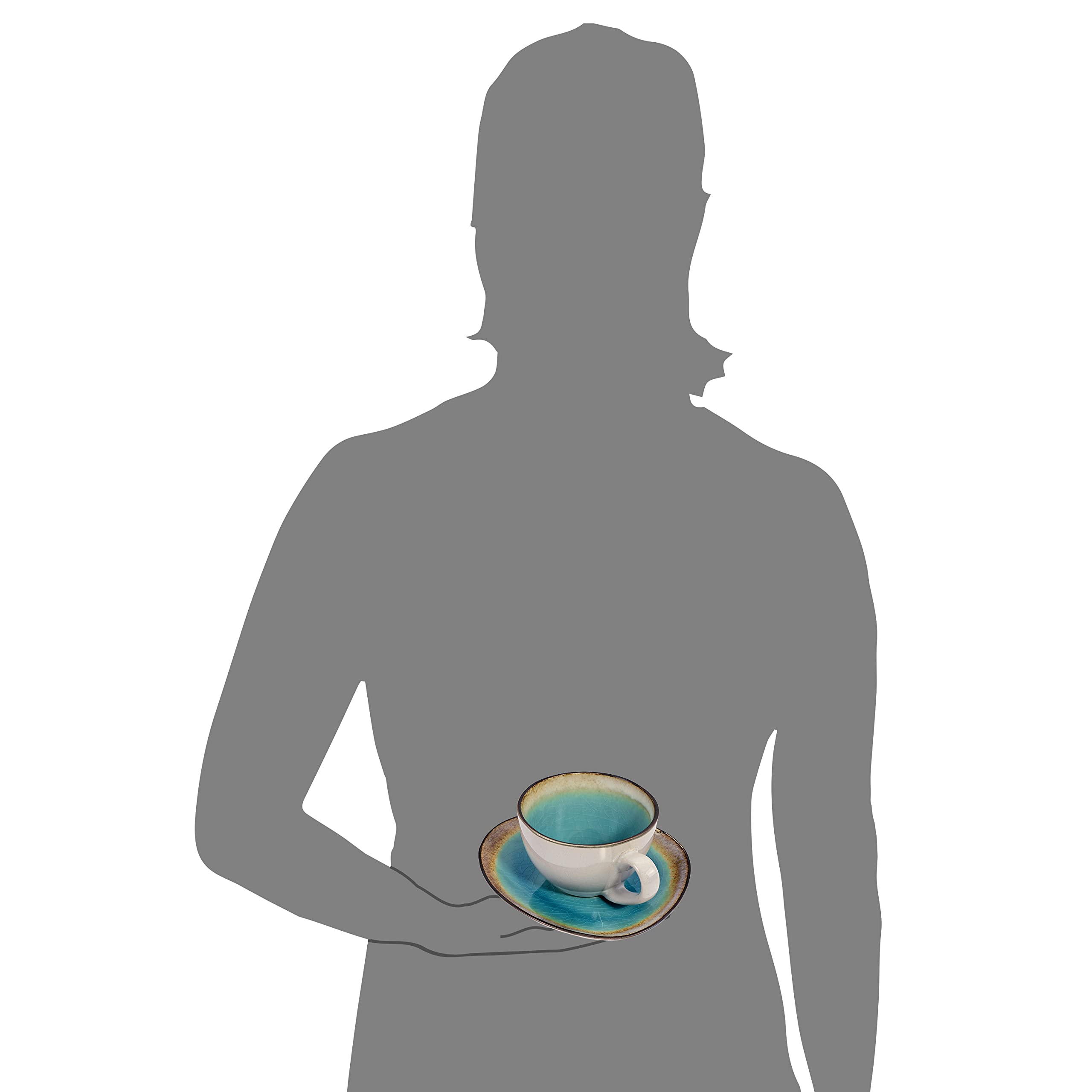 Sänger | Kaffeeservice Capri aus Steingut, Kaffeetassen Set für 4 Personen, Kaffeebecher, Untersetzer, Teller, Kaffee Tassen Sets 12-teilig, Kaffeebecher Set mit Steingut Becher | PREMIUM COLLECTION