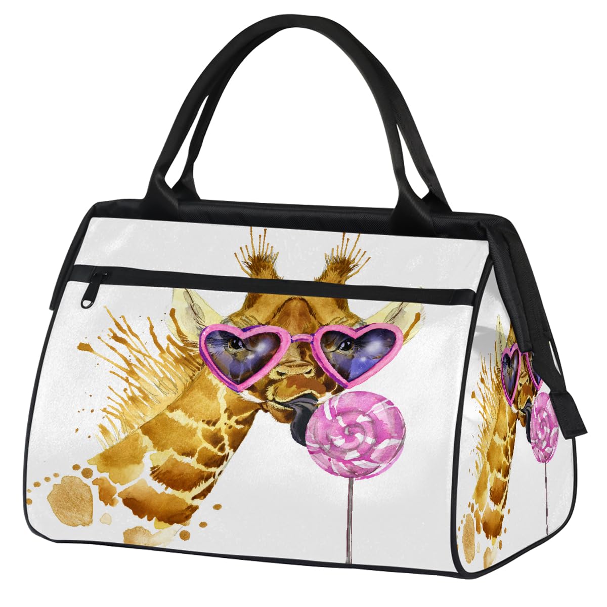 Borsa da palestra con giraffa tropicale per uomini e donne, borsone da viaggio per sport e viaggi, impermeabile, borsa da viaggio per il fine settimana, borsa leggera da portare a mano