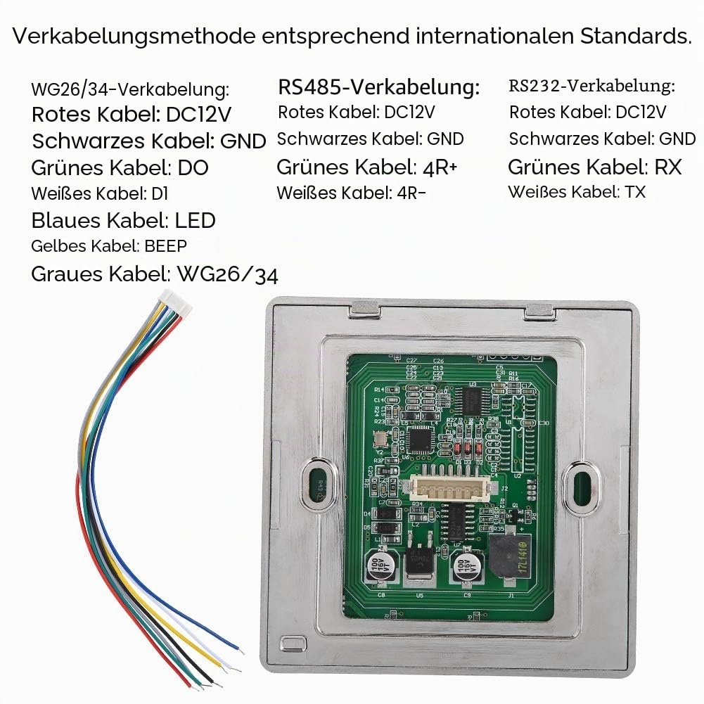 Tosuny Wasserdichter RF-RFID-Kartenleser, Tastaturleser für Türzugriffskontrolle Wiegand 26/34.(125 kHz ID)