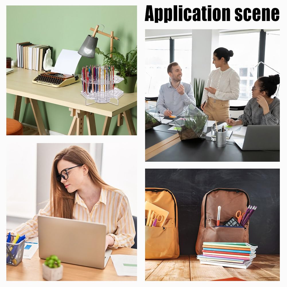 UNICRAFTALE 120 slot trasparente portapenne acrilico matita organizzatore rotante a 360 ° organizzatore forniture di stoccaggio per ufficio tiene per la scuola casa forniture d'arte forniture di