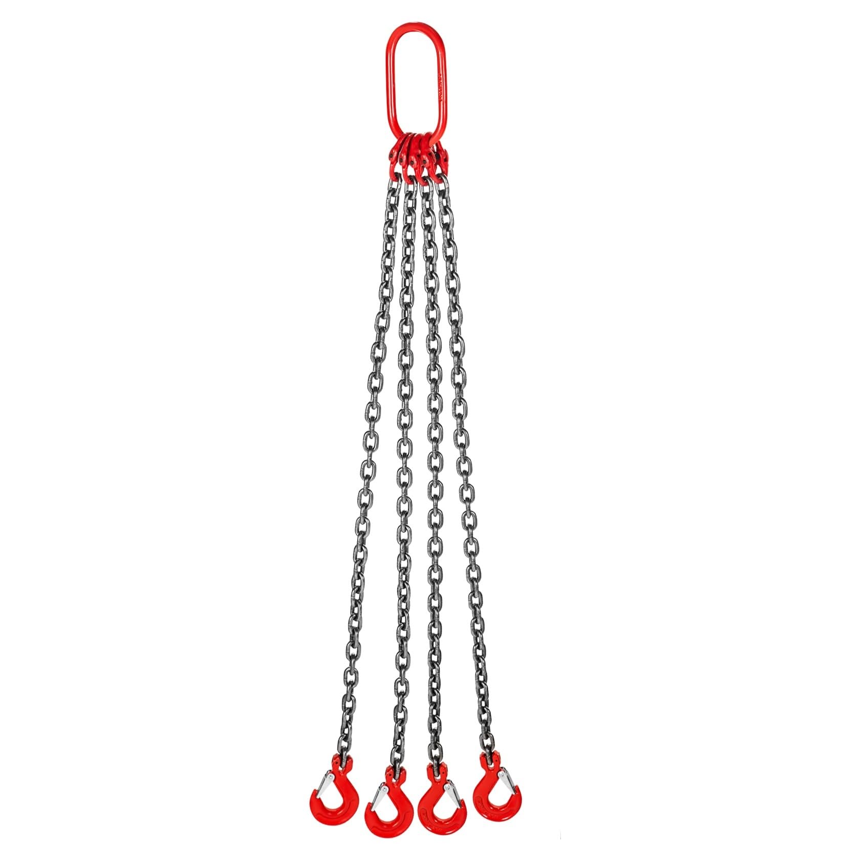 Catena 4T 1m/2m x 8mm Grade 80 Heavy Du 4Strand con gancio in acciaio verniciato a polvere resistente alle alte temperature paranco elettrico accessorio per sollevamento pesante