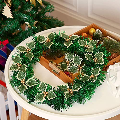 Regretfully Simulation Christmas Golden Fruit Leaves Christmas Tree Decoration Christmas Wreath Rattan Diy Accessories Branch Plug In Material Oversized Flowers (B, One Size) #TOP3
