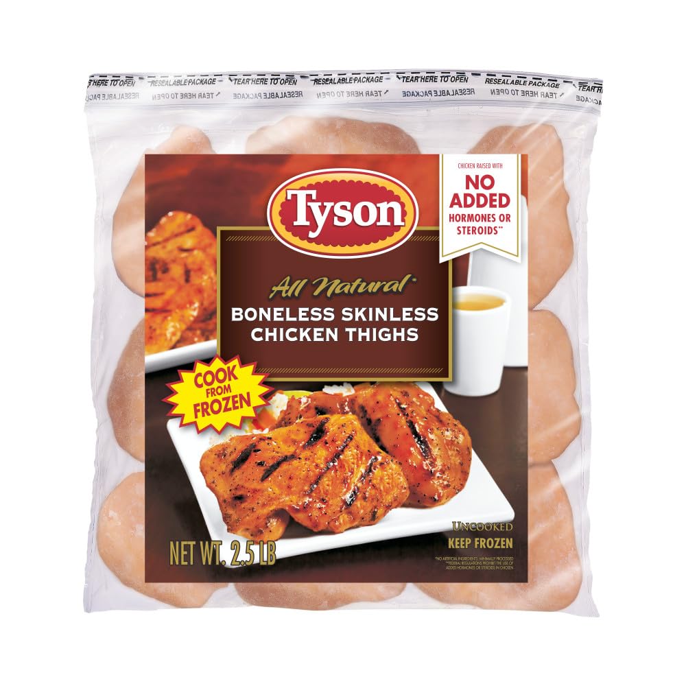 Tyson Boneless Skinless Chicken Thighs 2 5 lb Frozen