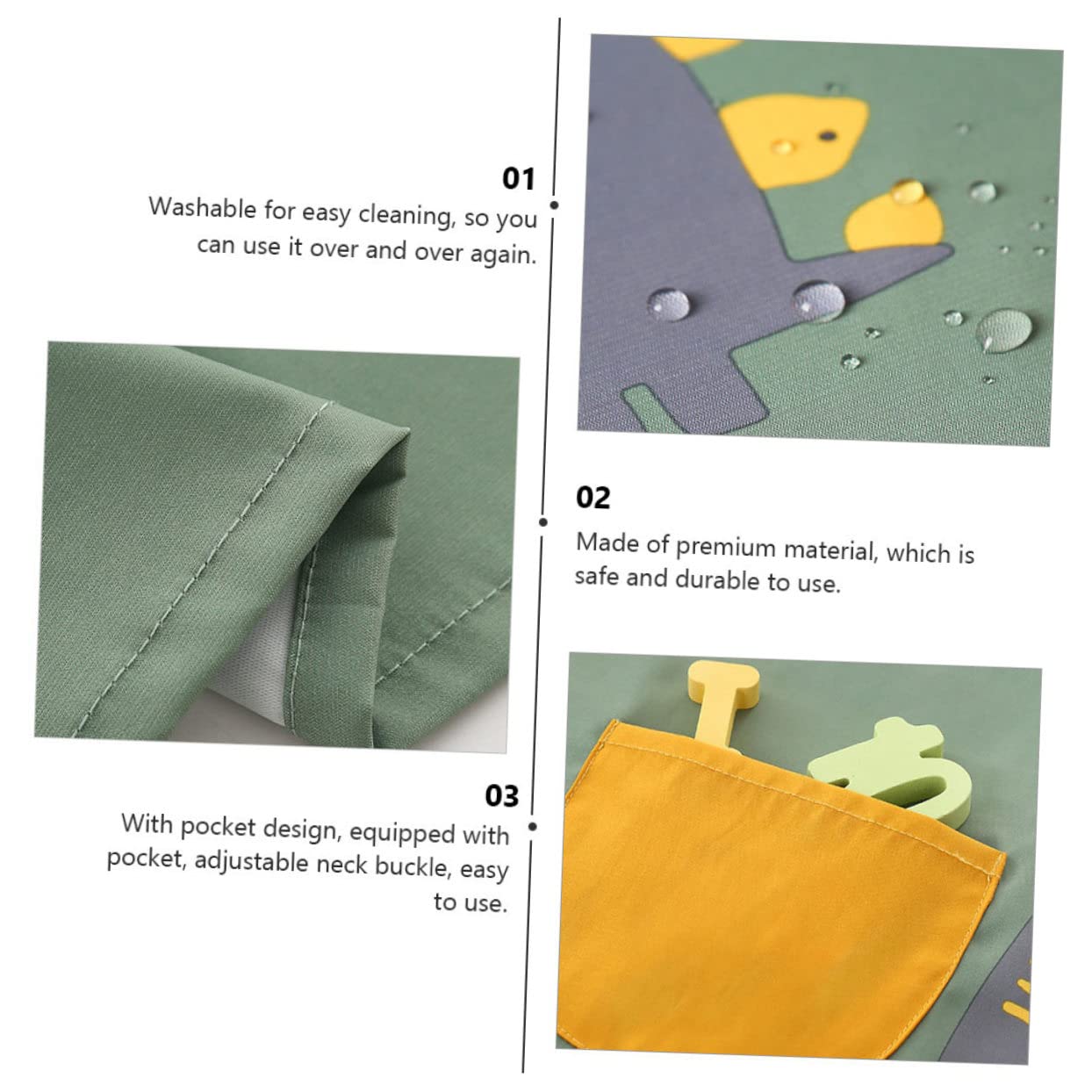 POPETPOP 3 Pezzi Grembiule Da Pittura Per Bambini Grembiule Da Arte Per Bambini Grembiule Da Cartone Animato Robusto E Facile Da Usare