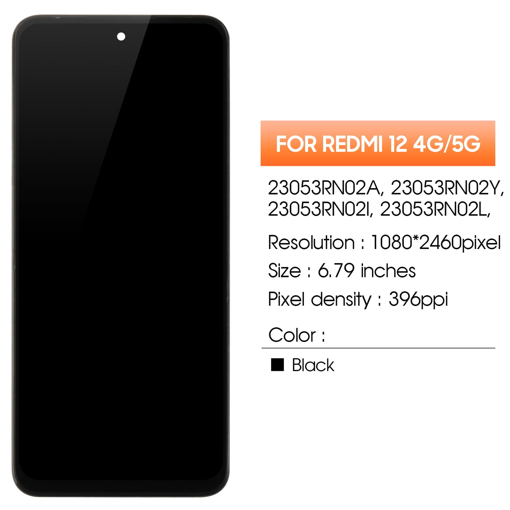 Atwist LCD Schermo per Xiaomi Redmi 12 4G / 5G di Ricambio - per Redmi