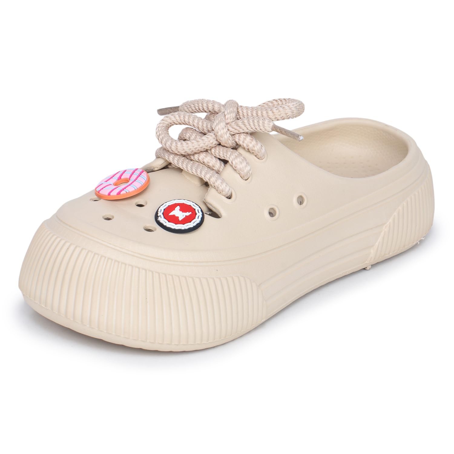 trase Women Lace-Up Clogs, Lightweight EVA Sole & Decorative Charms for Everyday Use and Easy Walking-picture-25
