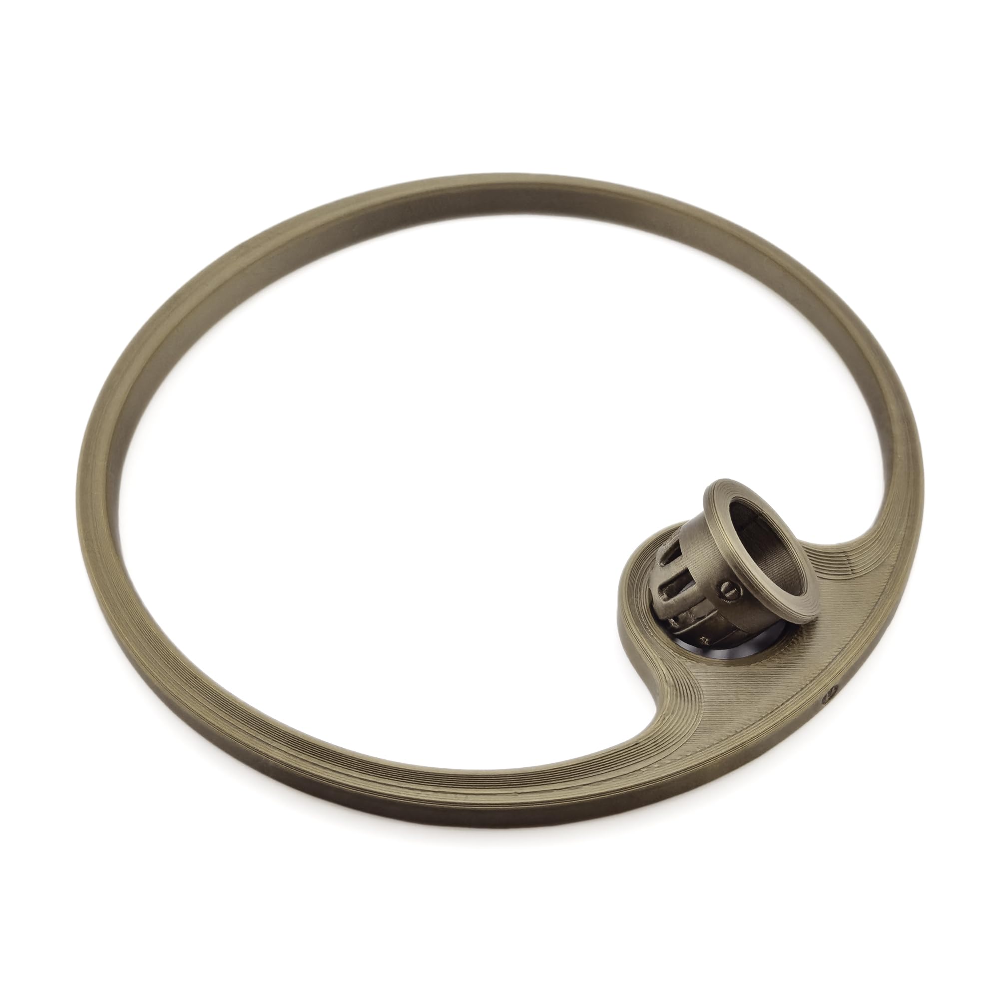 byMazy Betta Fish Feeding Ring | Floating Aquarium Portal with Worm Feeder Cone, Fish Tank Feeding Station (Bronze, M)
