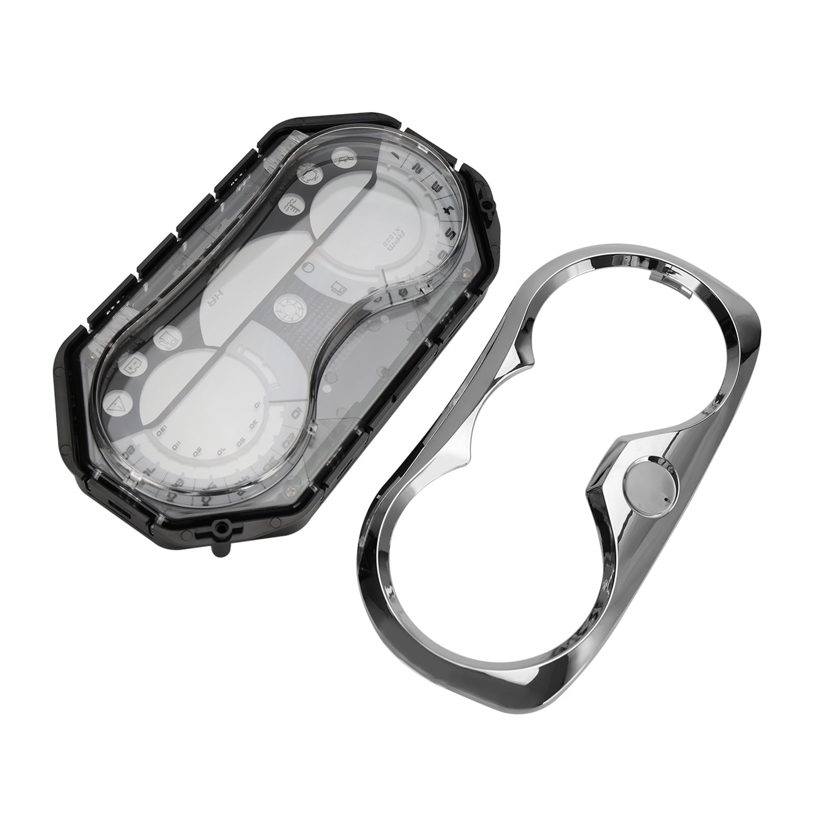 278002270 - Tachimetro LCD digitale per Jet Ski con cluster di strumenti per Seadoo GTX RXP RXT Wake 278002328 278002326 278002319 278002317 con 278002144 Cornice cromata