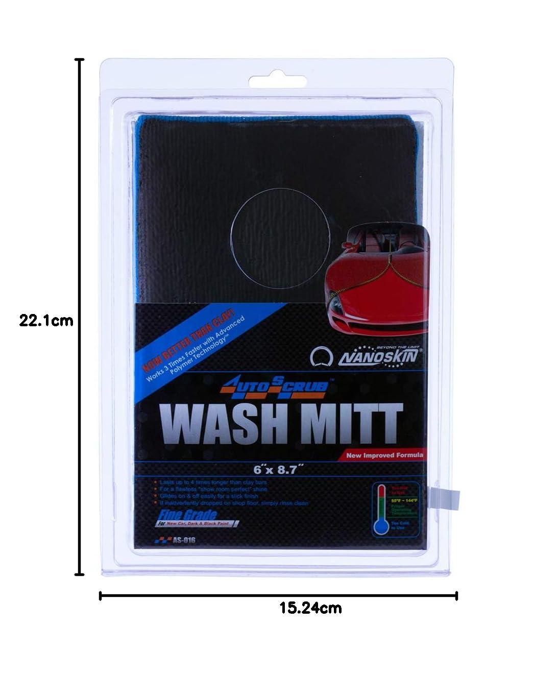 Nanoskin Autoscrub - Manopla de Lavado de Calidad Fina, Microfibra Tejida en Trama [AS-016] Azul, 15 x 22 cm