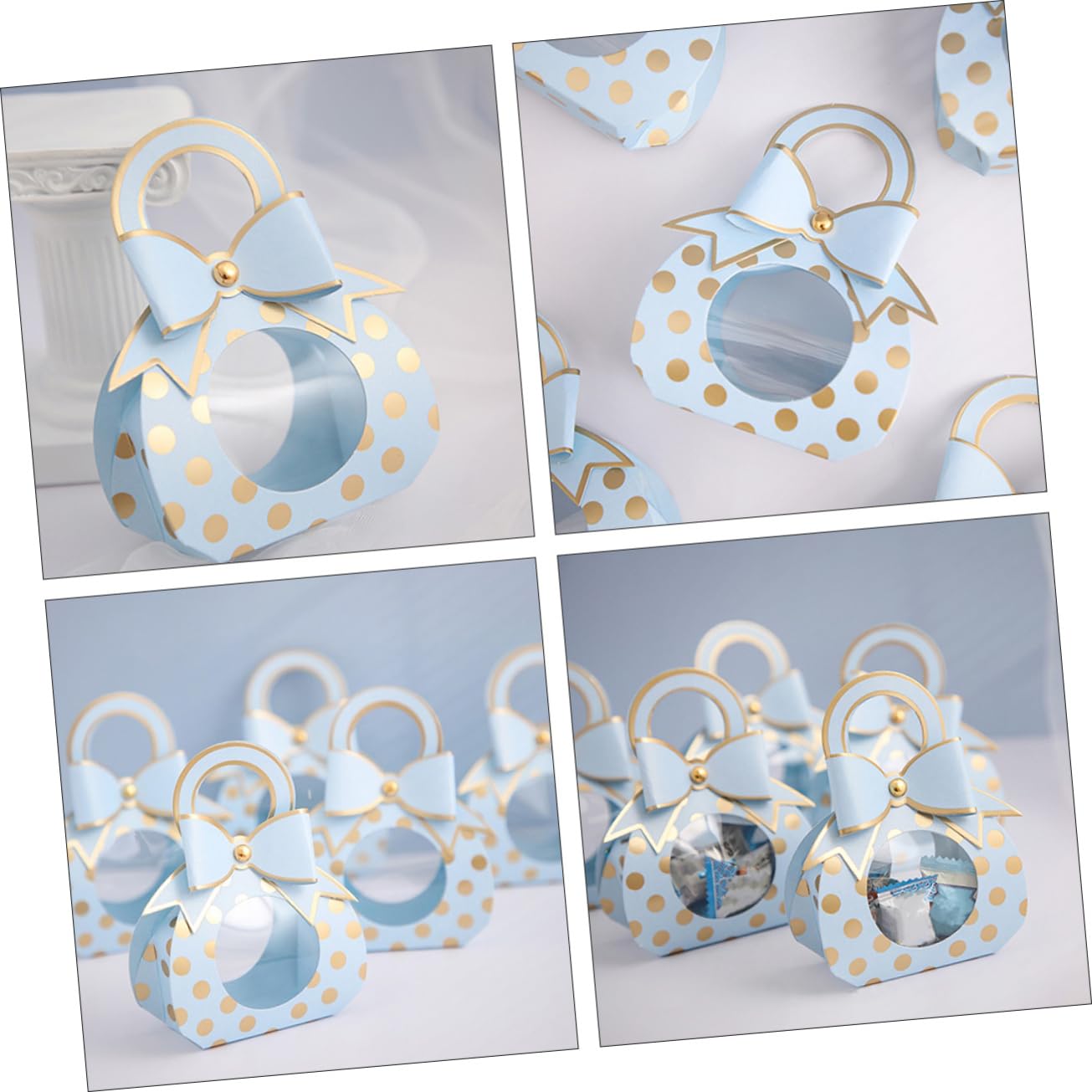 OATIPHO 50stücke Geschenkverpackungsboxen Aus Hochwertigem Material Für Süßigkeiten Snacks Und Kleine Geschenke Für Hochzeiten Partys Und Mehr Mit Transparentem Sichtfenster Und Praktische