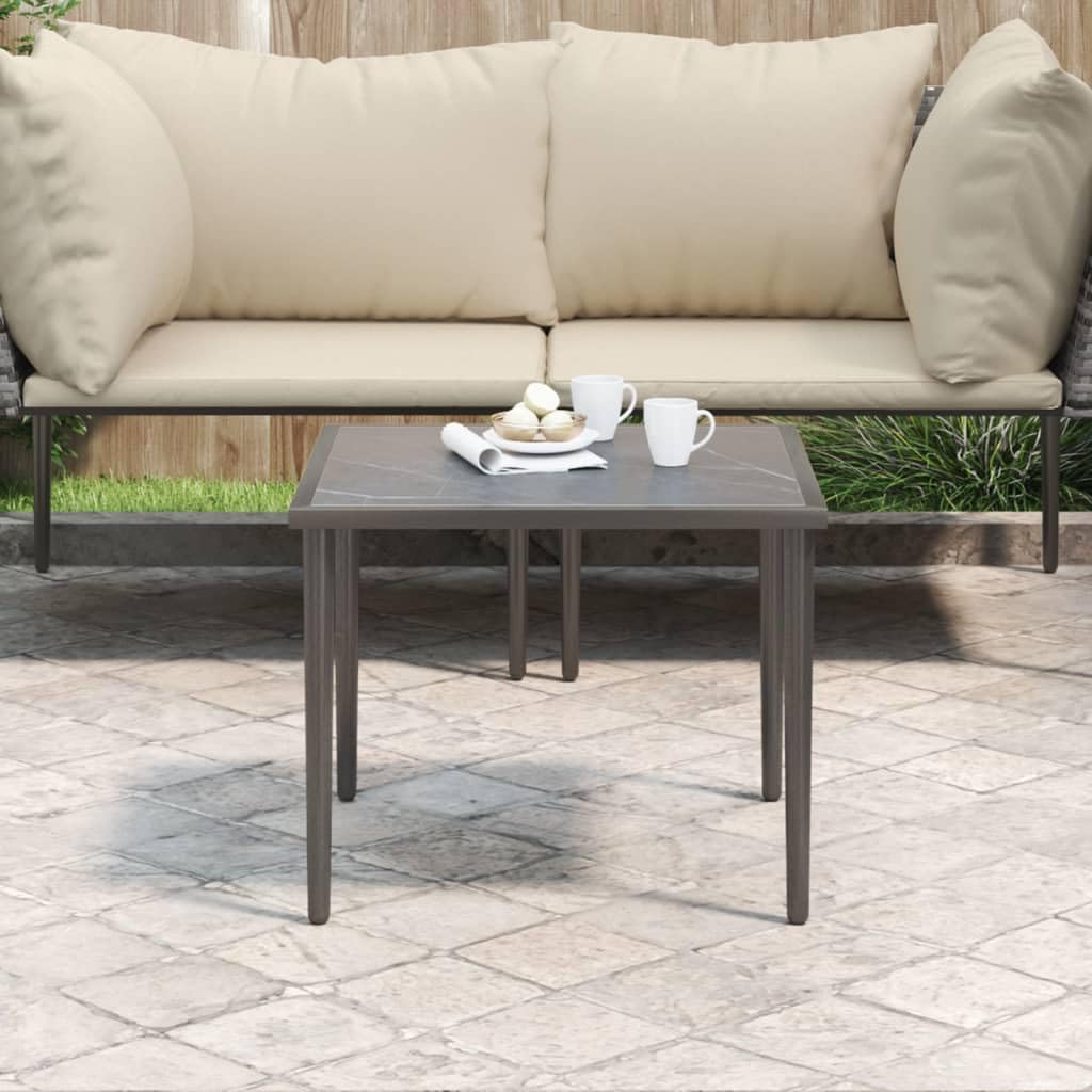 Elegante tavolo da giardino grigio, 48 x 48 x 37 cm, in acciaio, per terrazza, telaio stabile e piano del tavolo per bevande e cibo, design modulare per una combinazione flessibile con gli