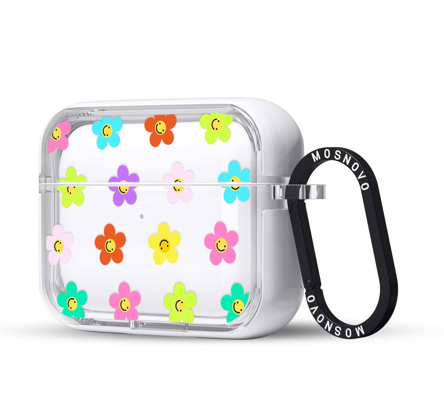 MOSNOVO Case for Airpods Pro & Airpods Pro 2, Protective Clear Case with Shockproof Dual Layer Hard Luxe Metal Ring Designed for Airpods Pro 2