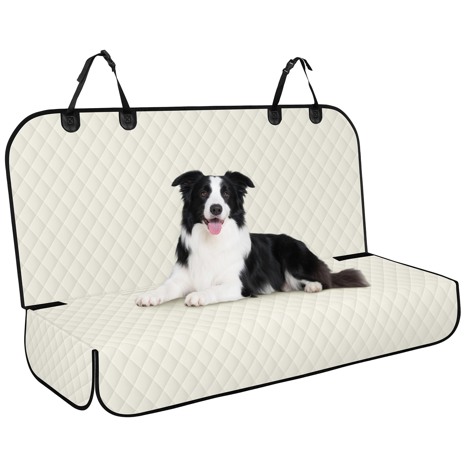 Photo 1 of NECKORY Waterproof Dog Backseat Cover - Beige/Black