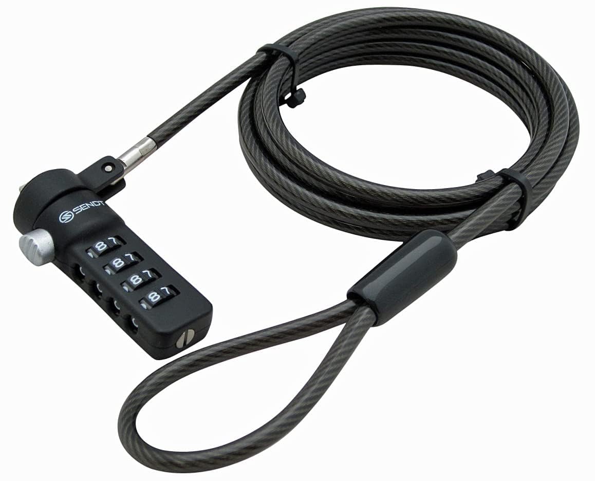 Black Notebook/Laptop Combination Lock Security Cable