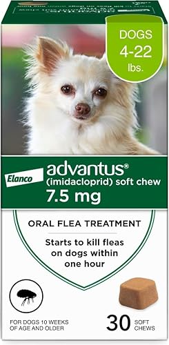 Miniatura 1 de Advantus Tratamiento contra pulgas para mascotas, suave de masticar, BlancoVerde