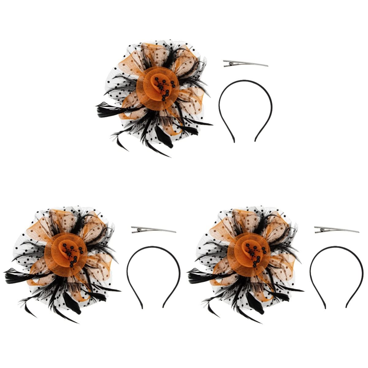 minkissy 3pezzi Fascinator Multi-Funzione Rete per Feste Accessorio Elegante per Cerimonie e Matrimonio Cerchietto Resistente per Halloween e Cosplay Decorazione per Donne e Ragazze