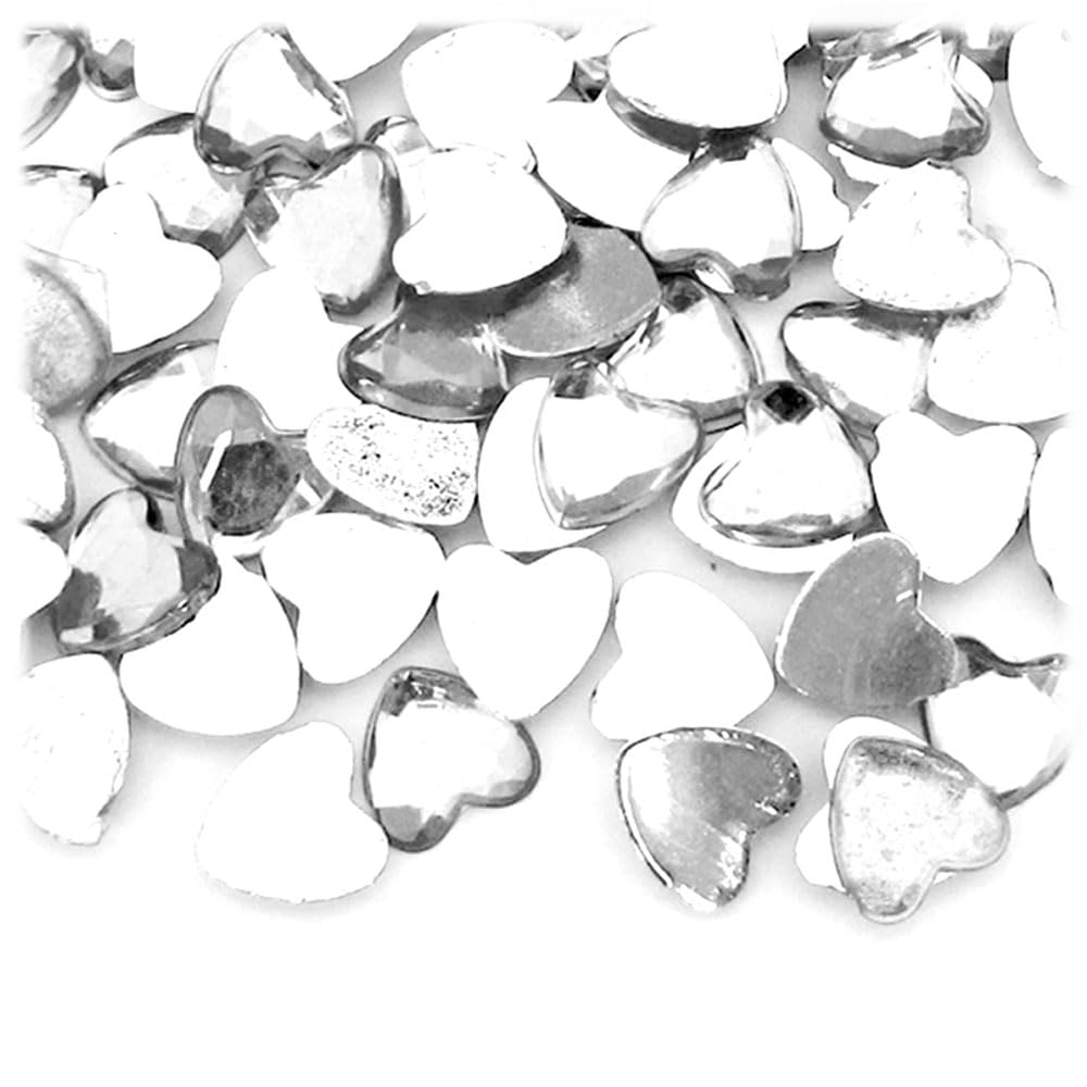 The Crafts Outlet 144pc Loose Rhinestones Heart 12mm - Flatback Crystal Clear
